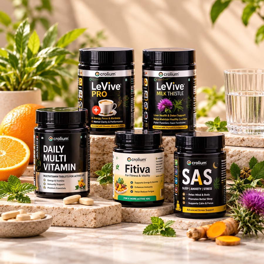 Crolium product range with botanical accents
